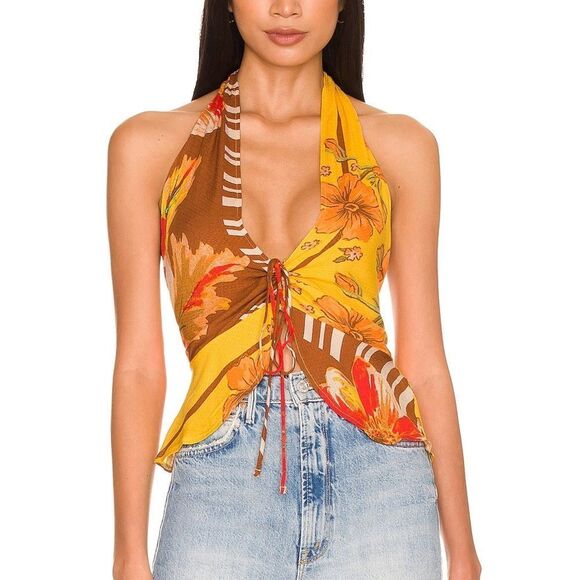 NWT Free People Hot Tropics Tank Mango Combo size S - Picture 3 of 8